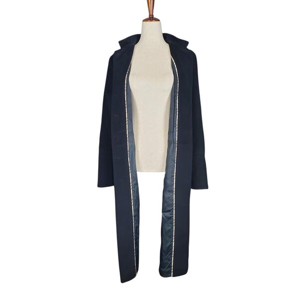Burberry Black Cashmere Wool Blend Minimalist Trench Coat - Women's 6 - Picture 11 of 12